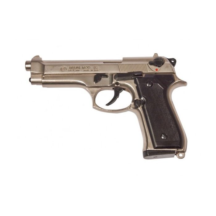 Pistolet à blanc 9mm Bruni 92 nickelé