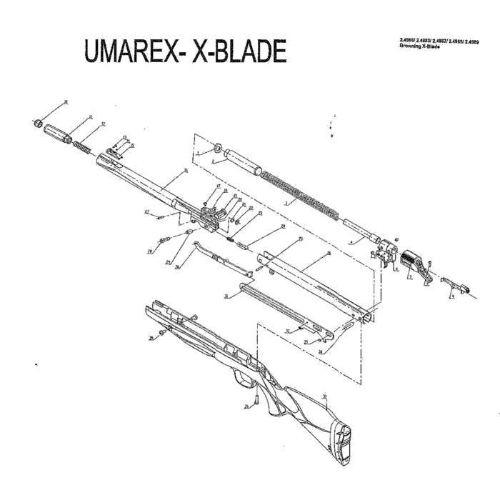 Pièce détachée Umarex réf. 2.4968.70.05 Hausse assemblée X-Blade