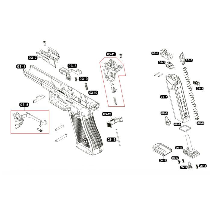 Pièce détachée Umarex Réf. 82.60.0028 Ressort chargeur Glock