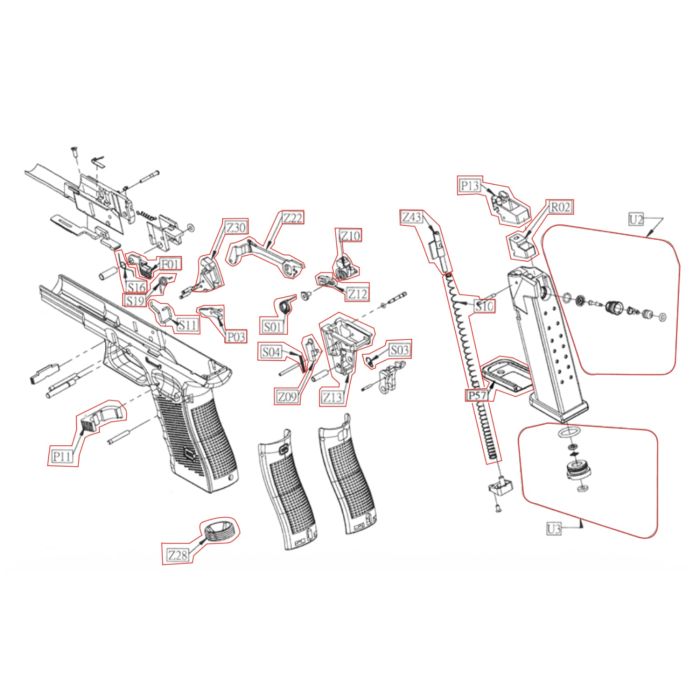 Pièce détachée Umarex réf. 83.20.0021 Marteau Glock 17 GEN4 airgun
