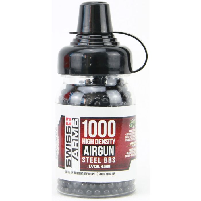 Billes BB rondes acier cal. 4.5 x 1000 Swiss Arms noires