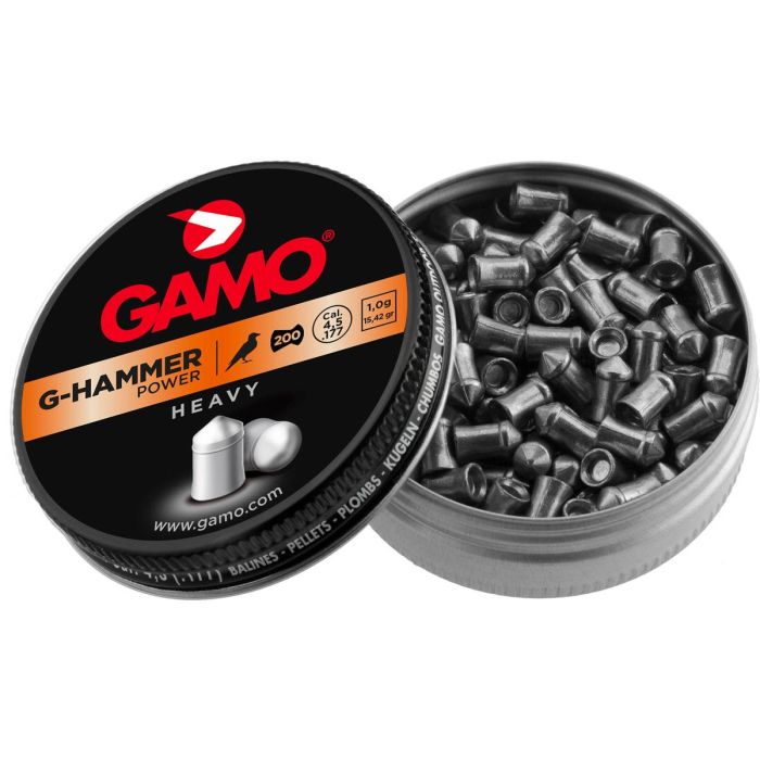 Plombs Gamo G-Hammer Power 4.5mm x200 lourds avec pointe elliptique