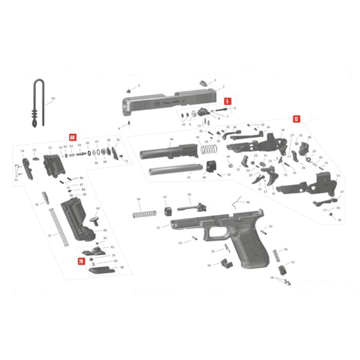 Pièce détachée Umarex réf. 211.400.03.1 Piston blowback Glock 17 GEN5 T4E