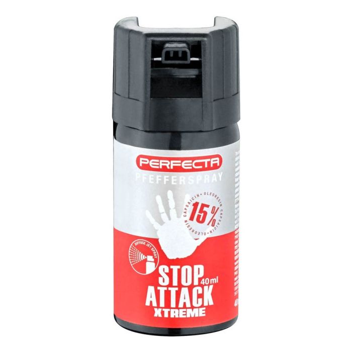 Aérosol gaz poivre Perfecta Stop Attack Xtreme 40ml
