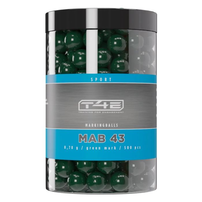 Balles peinture verte Umarex T4E MAB43 Sport cal.43 x 500