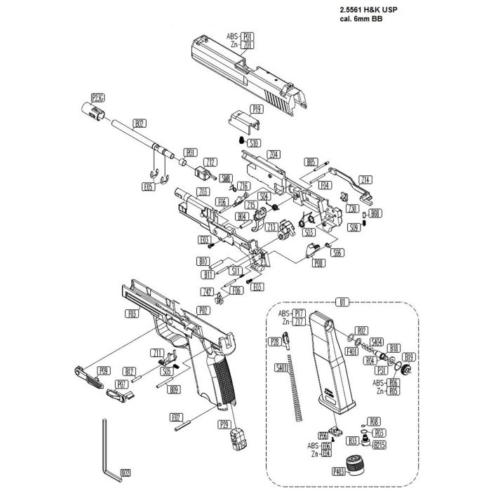Pièce détachée Umarex réf. 2.5561.60.17 Valve HK USP