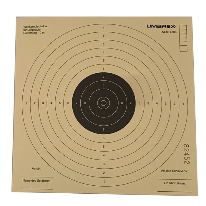 Cibles pistolet 17x17 carton ISSF x 100 Umarex