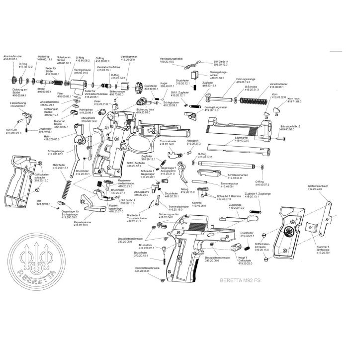Pièce détachée Umarex ref. 417.20.37.1 Ressort de poussoir de capsule Beretta 92FS