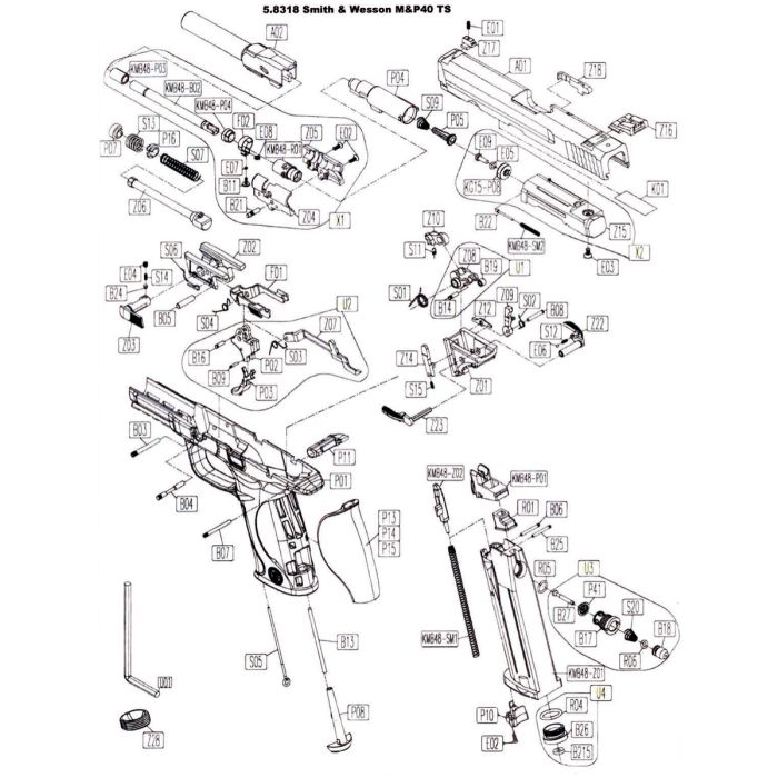Pièce détachée Umarex réf. 83.20.0037 Détente assemblée SW M&P40
