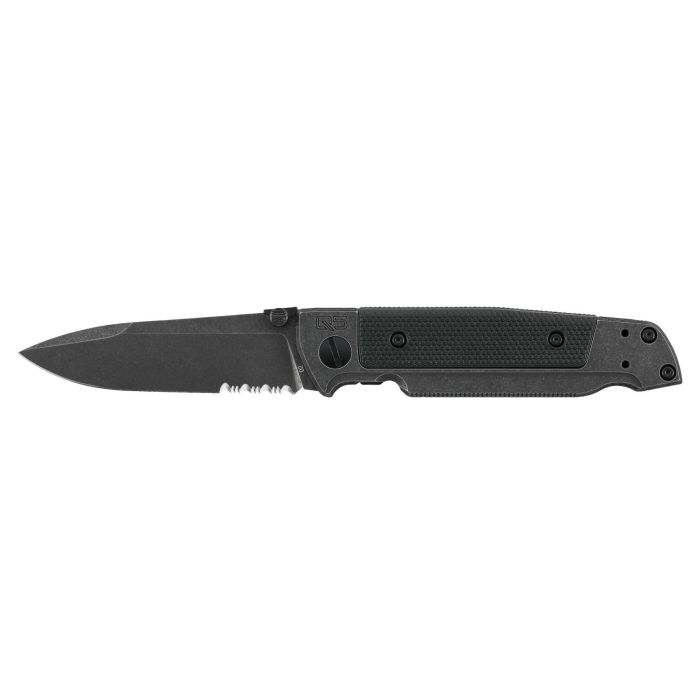 Couteau Walther Q5 Steel Frame Blackwash Serrated