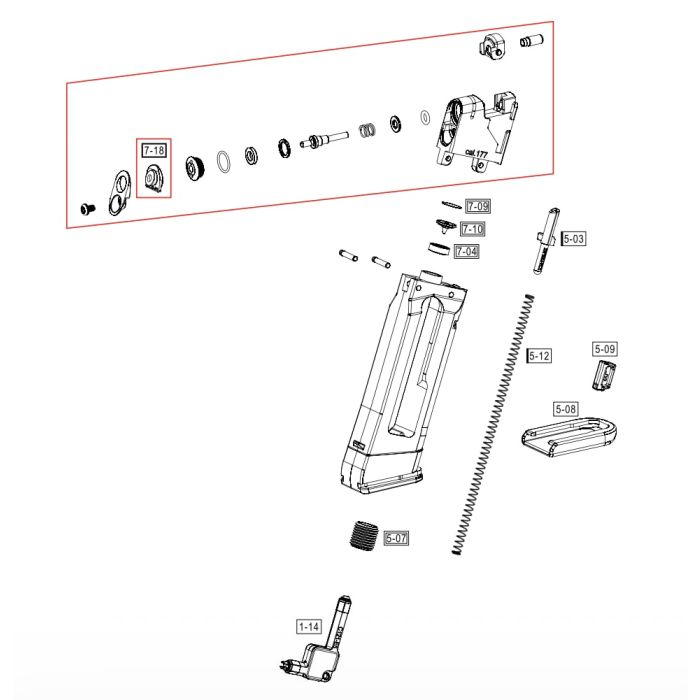 Pièce détachée Umarex réf. 81.60.0070 Poussoir bille Glock 17 GEN5 airgun