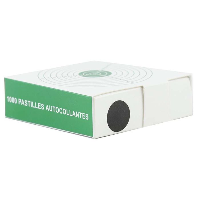 Pastilles autocollantes 19mm noires x 1000 Patchs