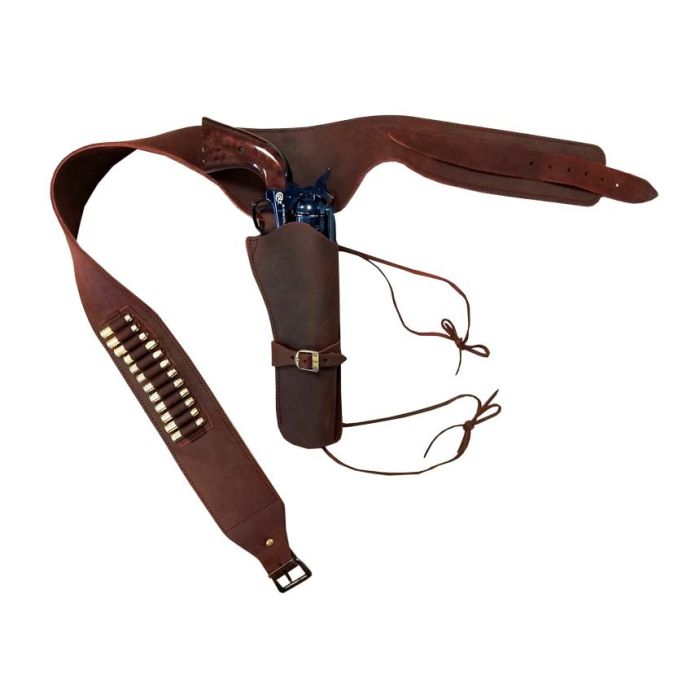 Holster ceinturon cartouchière en cuir pour revolver Western