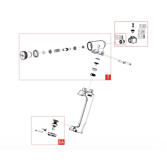 Pièce détachée Umarex réf. 81.60.0181 Poussoir capsule assemblée Glock 22 GEN4 airsoft