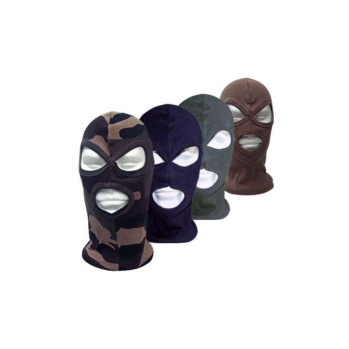 Cagoule 3 trous coton noir, sable, vert ou camouflage