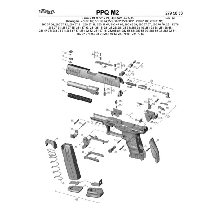 Pièce détachée Umarex réf. 2698331 Vis guidon Walther PPQ M2 - Q4 et Q5 - P99