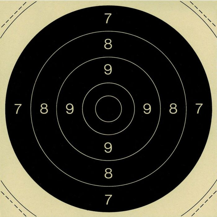 Cibles pistolet 25/50 mètres 21x21 carton x 100