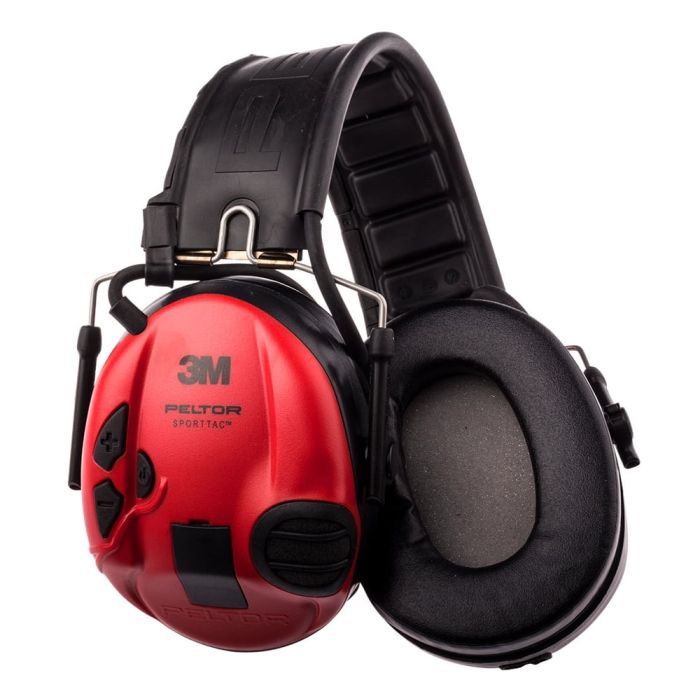 Casque de protection électronique 3M Peltor Sporttac - Coquilles noires/rouges