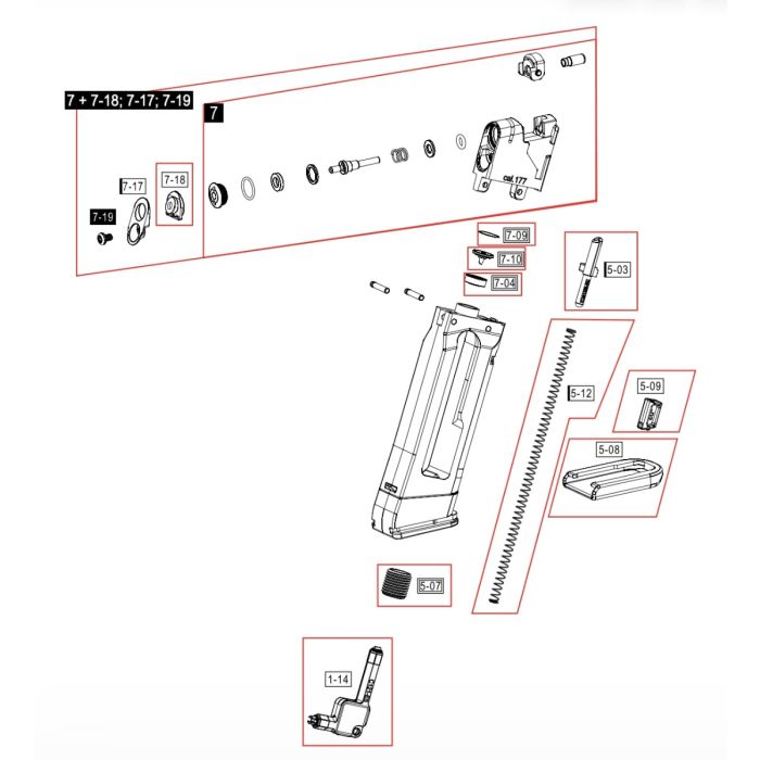 Pièce détachée Umarex réf. 81.60.0166 Valve assemblée Glock 17 GEN5 Airsoft