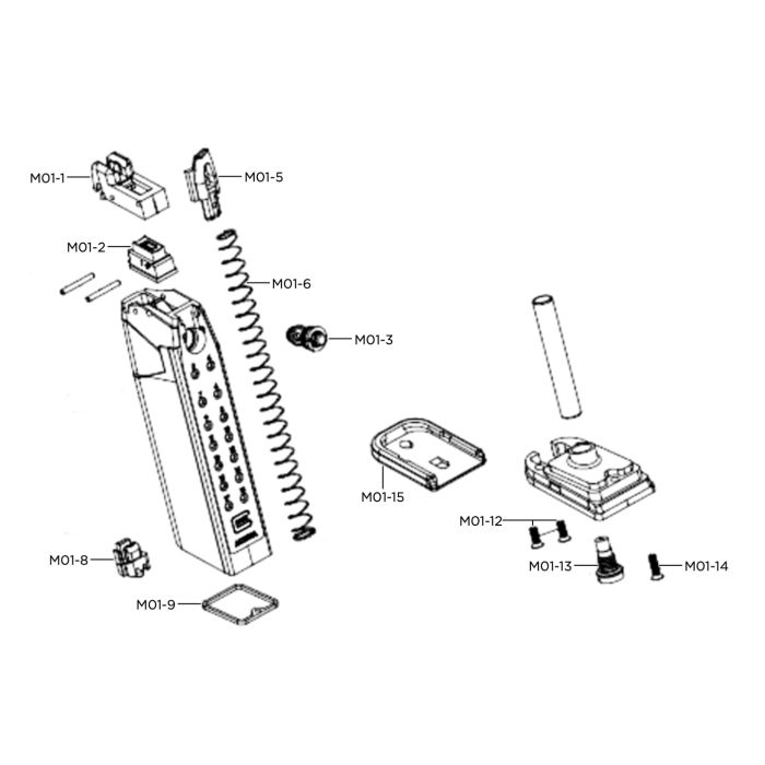 Pièce détachée Umarex réf. 82.60.0053 Pied de chargeur Glock airsoft