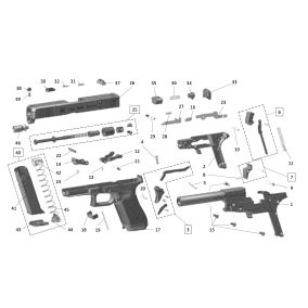 Pièce détachée Umarex ref. 311.200.15 Ressort de rappel Glock 17 GEN5 à blanc