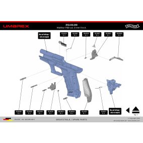 Pièce détachée Umarex réf. 310.400.03.1 Ressort de rappel Walther P99