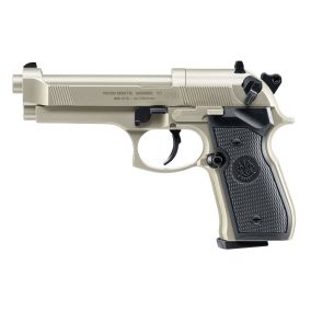 Pistolet Beretta 92FS nickel plaquettes noires