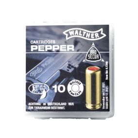 Cartouches au Gaz Poivre cal. 9mm PAK Pistolet x 10 Walther