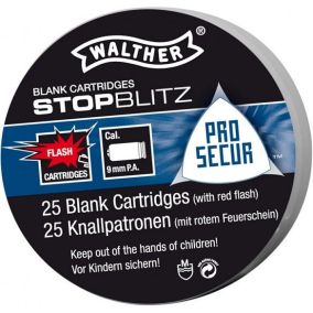 Cartouches flash rouge cal. 9mm PAK Pistolet x 25 Walther