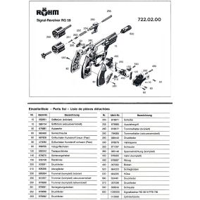 Pièce détachée Umarex ref. 722.40.02.1 Verrou barillet Rohm RG59 RG56 RG46
