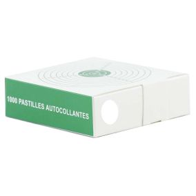 Pastilles autocollantes 15mm blanches x 1000 Patchs