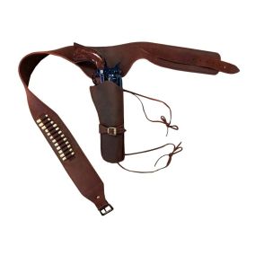 Holster ceinturon cartouchière en cuir pour revolver Western