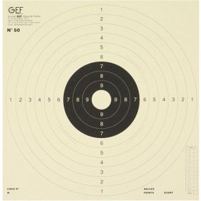 Cible pistolet C50 mouche blanche carton