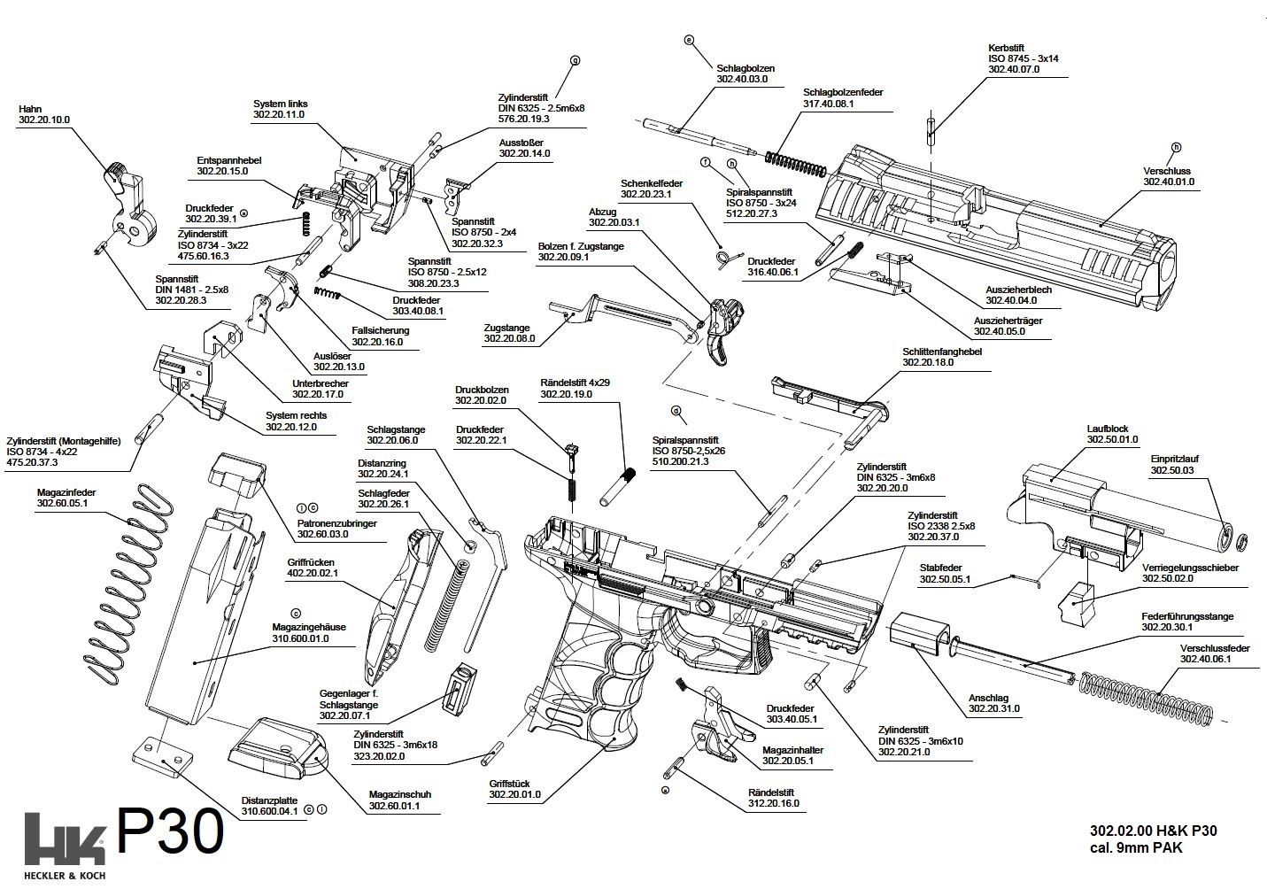 Pièce détachée Umarex réf. 302.20.23.1 Ressort HK P30
