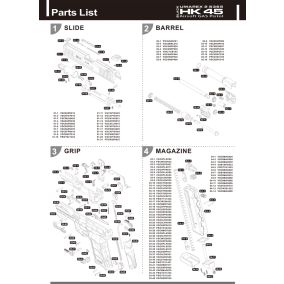 Pièce détachée Umarex réf. 2.6365.10.05.1 Verrou de culasse gauche HK45