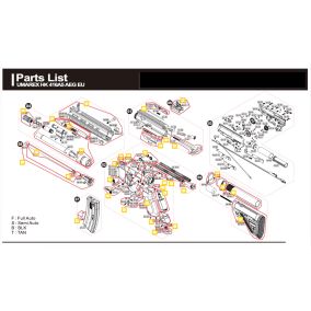 Pi&egrave;ce d&eacute;tach&eacute;e Umarex r&eacute;f. 82.10.0091 Verrou de chargeur assembl&eacute; HK416 A5 AEG