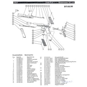 Pièce détachée Umarex réf. 317.30.18.0 Verrou chargeur Colt 1911