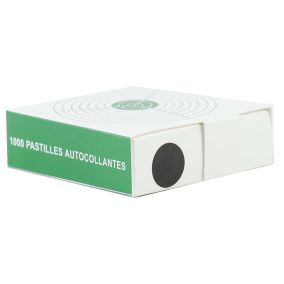 Pastilles autocollantes 19mm noires x 1000 Patchs