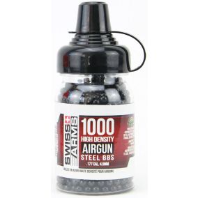 Billes BB rondes acier cal. 4.5 x 1000 Swiss Arms noires