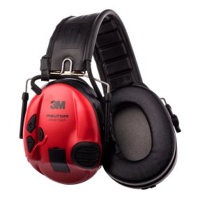 Casque de protection électronique 3M Peltor Sporttac - Coquilles noires/rouges
