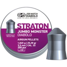 Plombs JSB Straton Jumbo Monster 5.5mm x 200 ultra-pénétrants