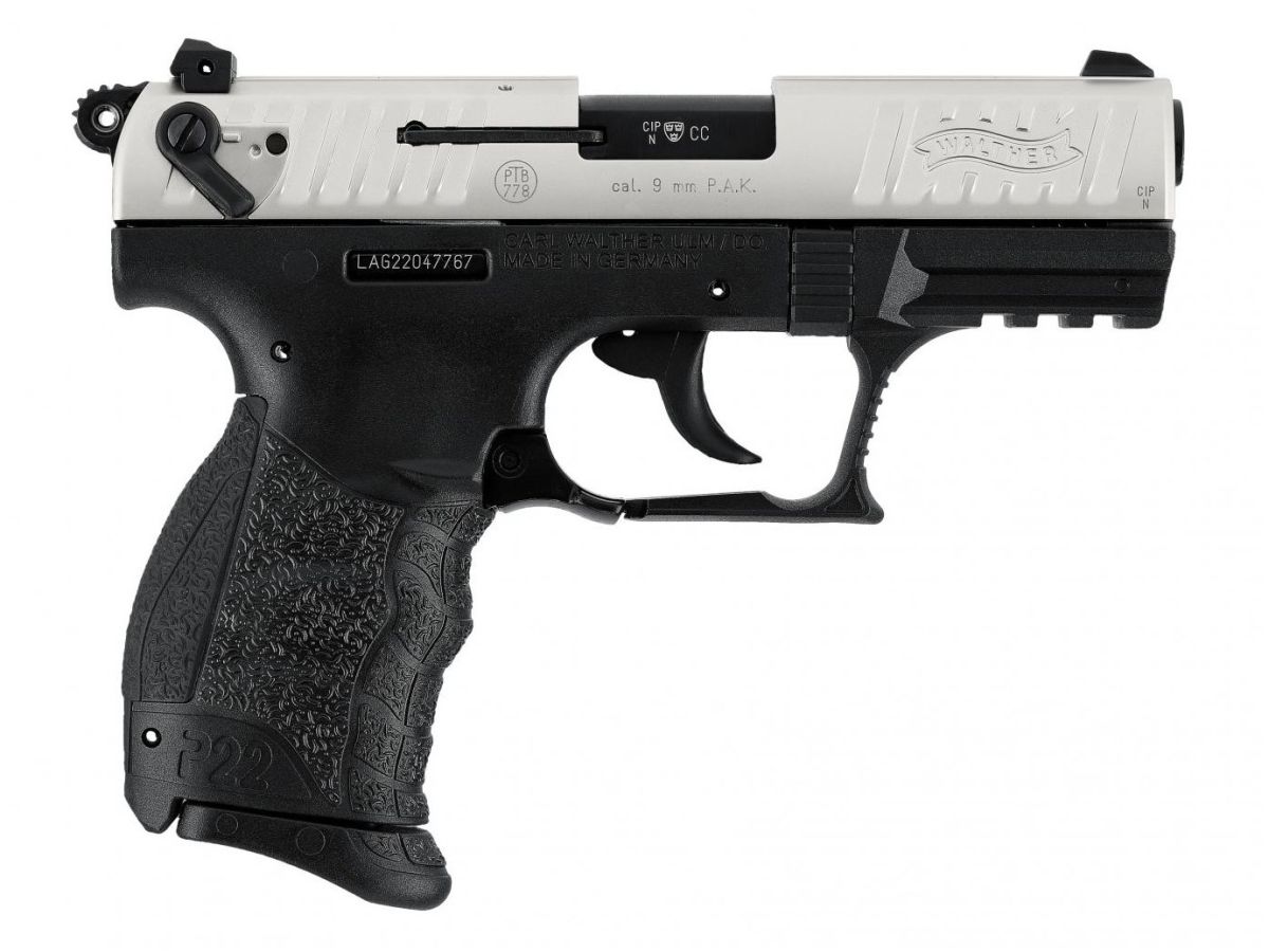 Pistolet à blanc Walther calibre 9mm modèle P88 Compact Nickelé