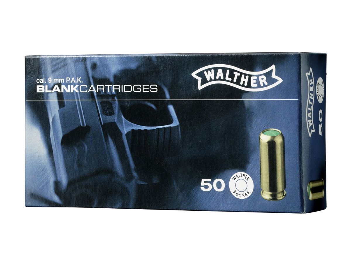 Cartouches à blanc 9mm Pistolet x 50 Walther